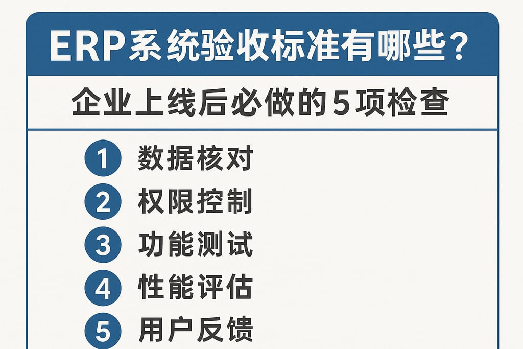ERP 系统验收标准有哪些？企业上线后必做的 5 项检查
